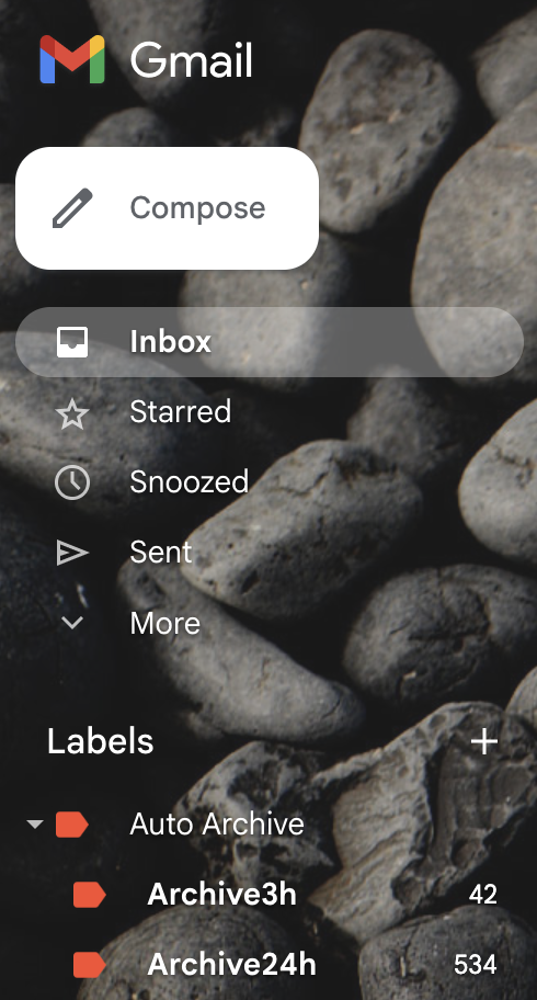 “Screenshot of Gmail labels.”